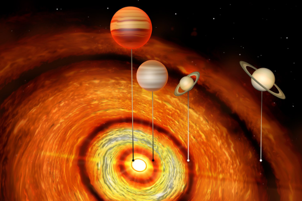 科学家最新发现一颗年轻恒星外围绕着多颗气态大行星
